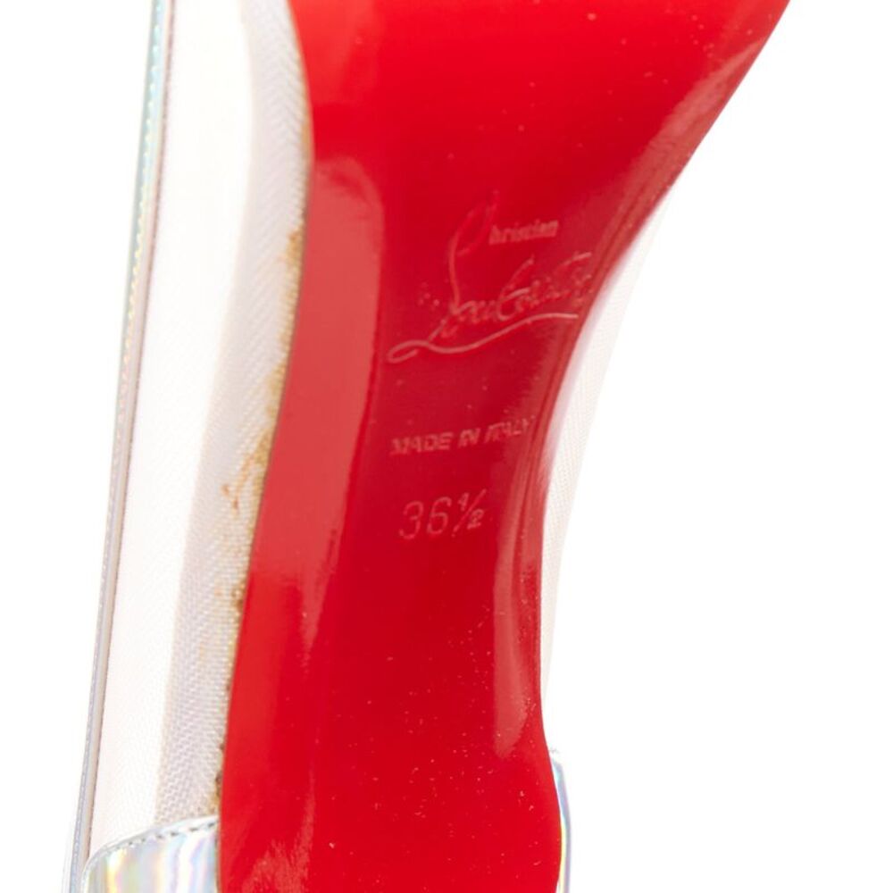 CHRISTIAN LOUBOUTIN Galavati Strass silver iridescent mesh crystal heels EU36.5 - Picture 2 of 10